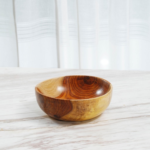 [203] 25 cm Wooden Circular Bowl