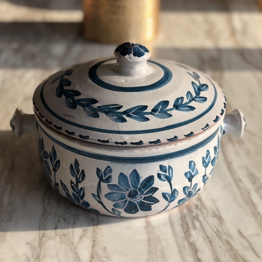 [340] Floral Pottery Casserole