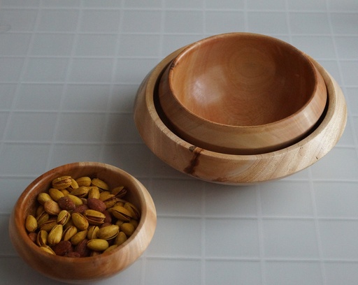 [b227] KAI wooden circular bowls